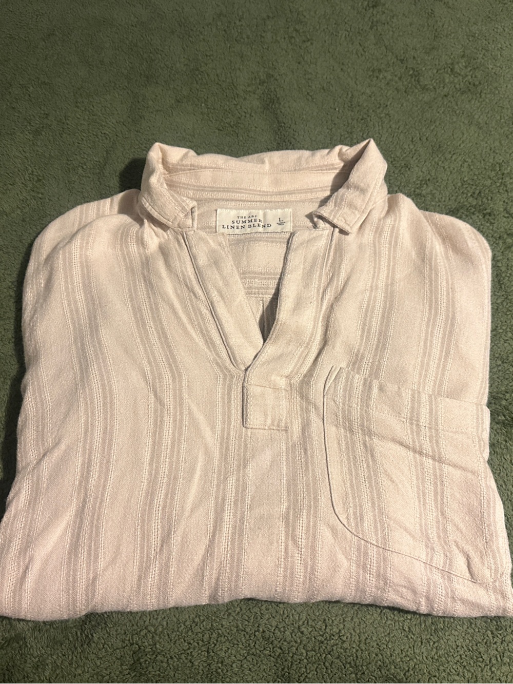 Abercrombie & Fitch Pale Blush Linen-Blend Top